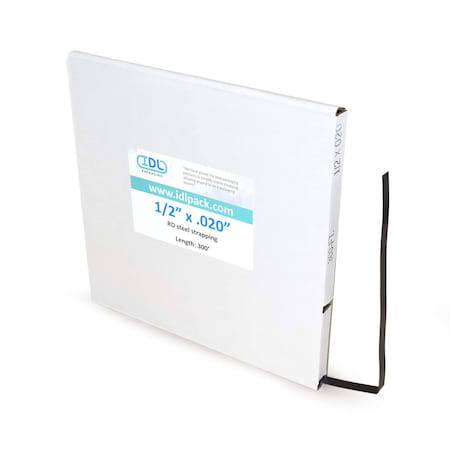 Idl Packaging 1/2" Steel Strapping, Mini Coil, 300 Ft., Black MAL12.300